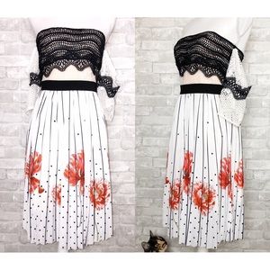 FOXIEDOX at Revolve | White w/ Black Polkadot Striped Off the Shoulder Dress S